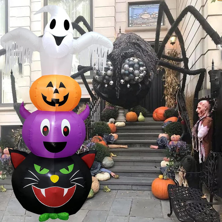 8FT Halloween Ghost Inflatables, Ghosts Pumpkins Fledermaus Schwarze KatzeAufblasbar Deko Dekoration