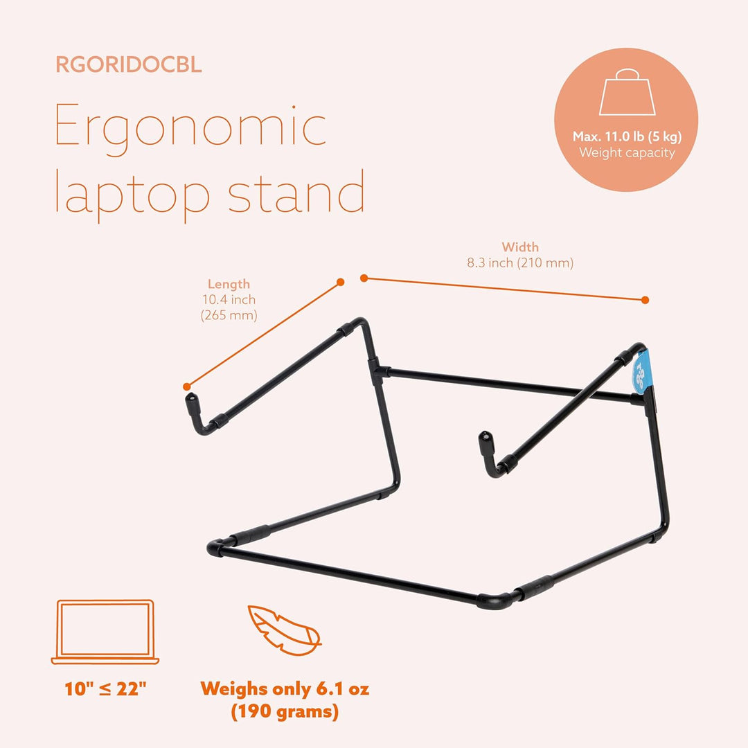 R-Go Steel Office Laptopständer, Ergonomischer Laptophalter, Kompatibel mit MacBook Pro/Air, Dell, H