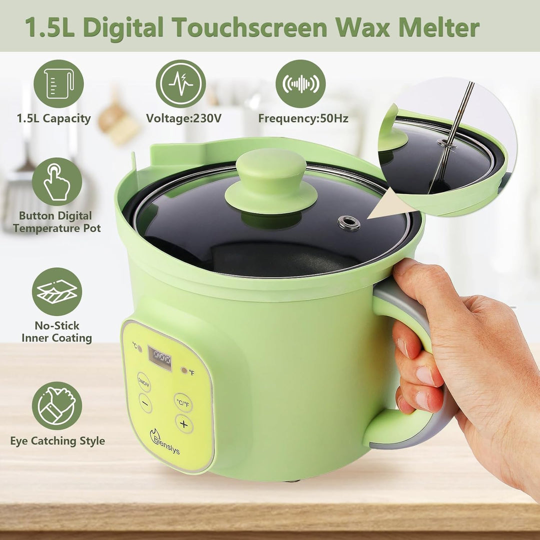 Elektrischer Wachsschmelzer 1,5 L mit präziser Temperaturregelung (30–150 °C), Antihaftbeschichtung