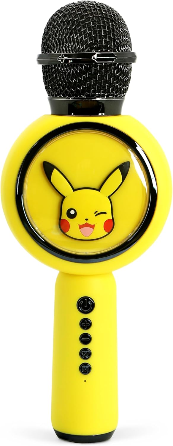 OTL Technologies Pokémon Pikachu Karaoke-Mikrofon mit kabellosem Lautsprecher und LED-Leuchten