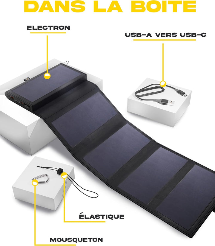 Solar 10'000 mAh Powerbank Electron mit 8W SunPower Solar Panel, Handy-Ladegerät im Handy-Format, id