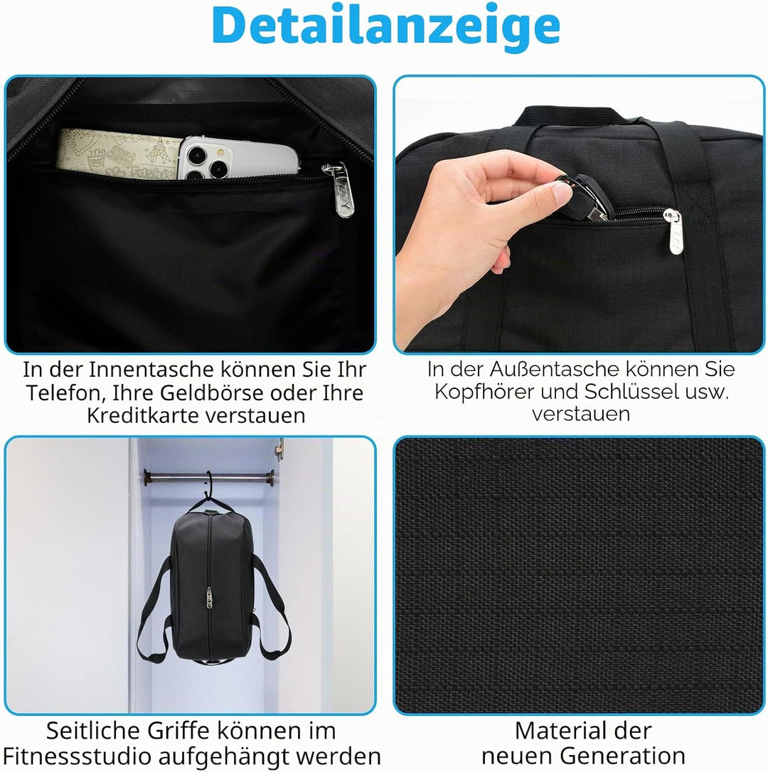 Klein Mini Reisetasche, Sporttasche 18L Small Duffel Bag XS, Schulsporttasche, Weekender, Fitnesstas