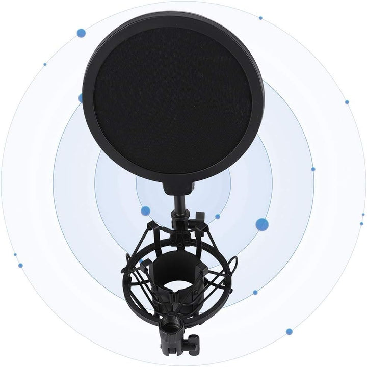 Topiky Mikrofon Pop Filter, Kondensatormikrofon Mic Professional Pop Filter Shock Mount Ständer Kit