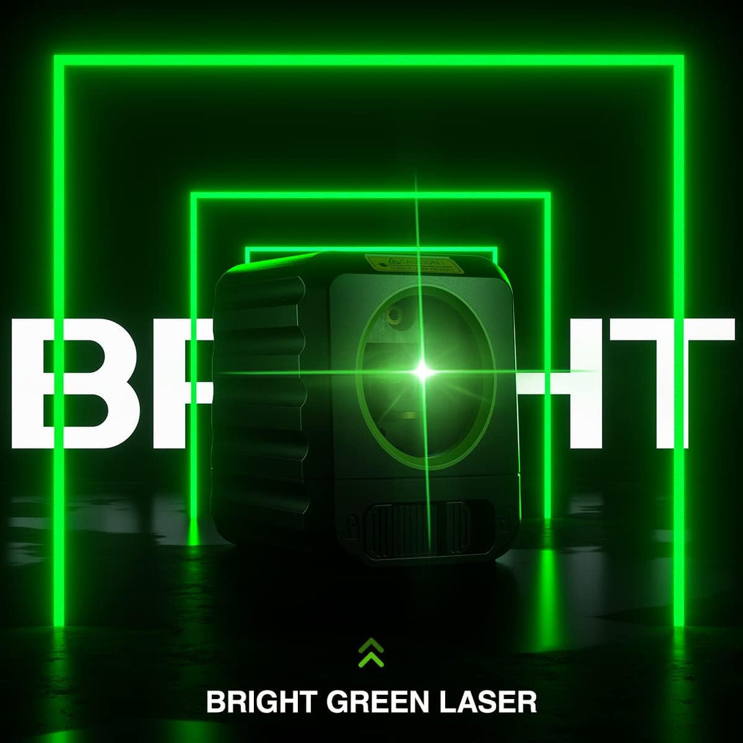 Huepar B011G Lasernivellier, Selbstnivellierender Lasernivellier mit Grünen Kreuzlinien Laser-Vertik