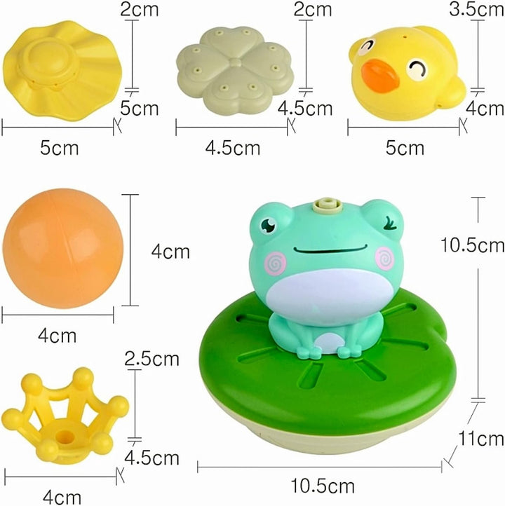 SPITZER TOYS Schwimmender Badefrosch mit Wassersprinkler, Badespielzeug für Badewanne & Pool, Wasser