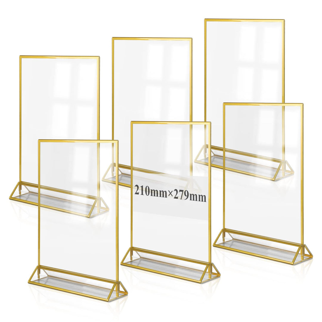efuturetime 6PCS Tischaufsteller Acryl A4, Doppelseitiger Bilderrahmen, Plexiglas Menükartenhalter G