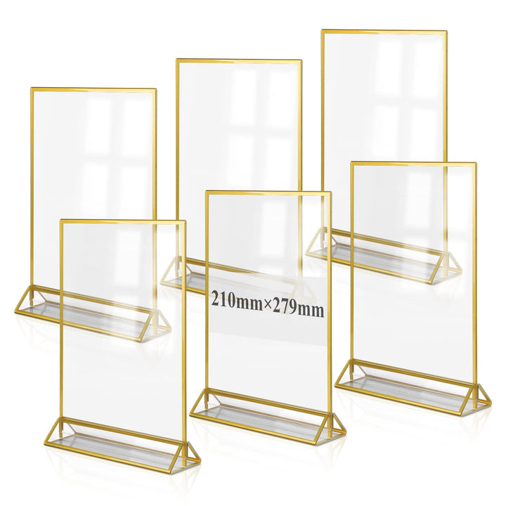 efuturetime 6PCS Tischaufsteller Acryl A4, Doppelseitiger Bilderrahmen, Plexiglas Menükartenhalter G