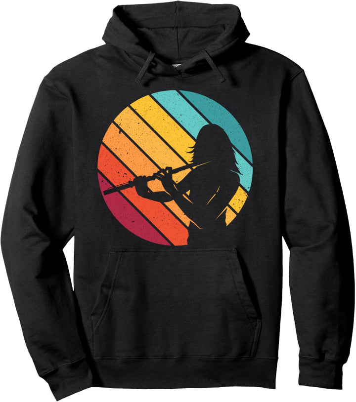 Retro Vintage Flötist Musiker Flötenspieler Querflöte Pullover Hoodie