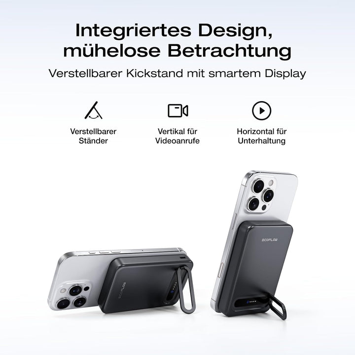 EcoFlow Qi2 Magnetic Powerbank 10000mAh 15W, Qi2-zertifiziert Wireless Power Bank 36W Kabelloses Mag