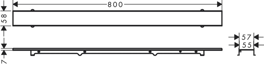 hansgrohe Fertigset Duschrinne RainDrain Rock, befliesbare Abflussrinne 700mm, Bodenablauf Dusche kü