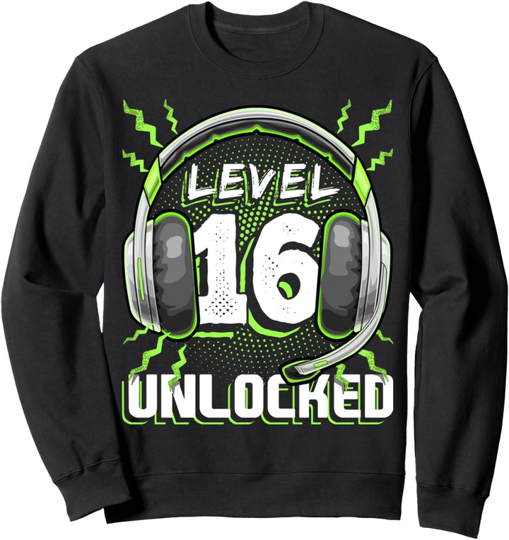Videospiel Level 16, freigeschaltet, 16. Geburtstag, PC-Gaming-Geschenk Sweatshirt