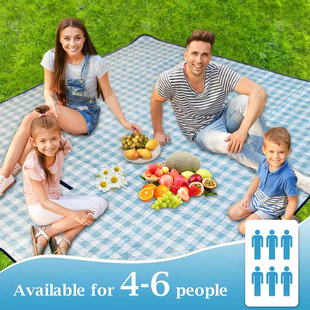 Waschbar Picknickdecke Wasserdicht Isoliert, Strandmatte Gepolstert Faltbar, Large Picnic Blanket Wa