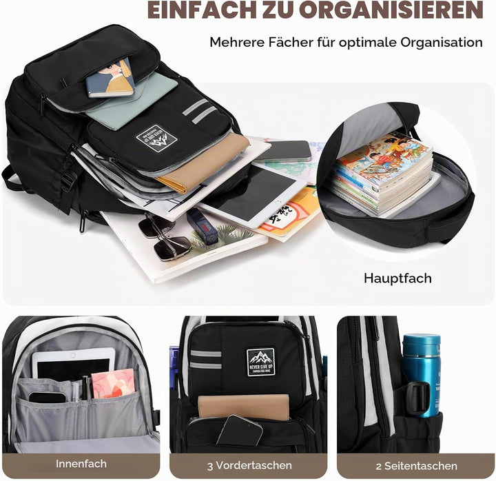 Amythe Schulrucksack Jungen Teenager, Gross Rucksack Schule Gymnasium Oberstufe, Schulranzen Robust