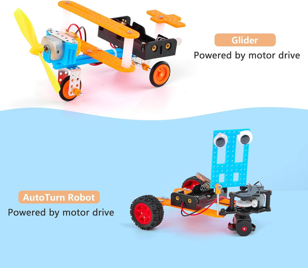 STEM Spielzeug Roboter Bausatz für Kinder - Technik-Experimente mit Motor & Werkzeug, Lernspielzeug