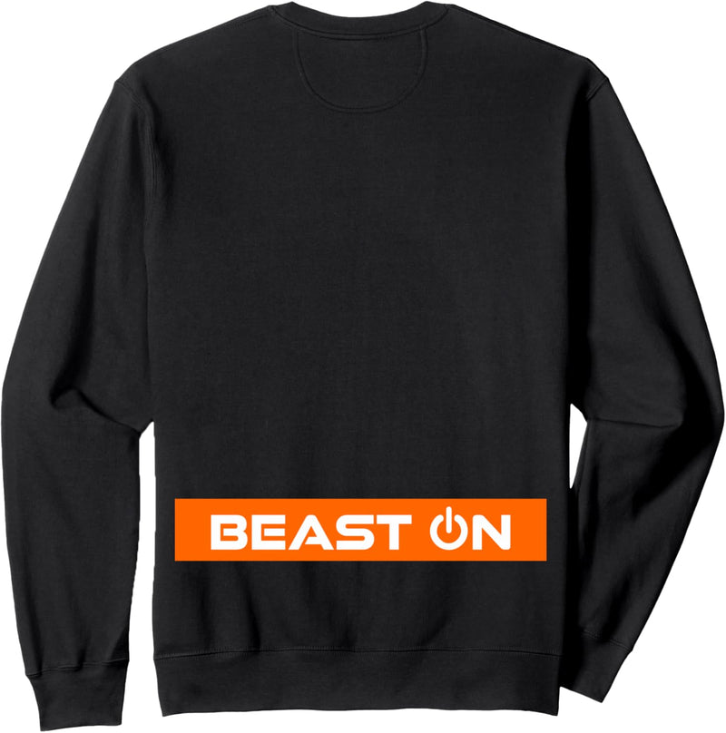 Beast ON Rücken Motiv orange Farbe Fitness Gym Motivation Sweatshirt