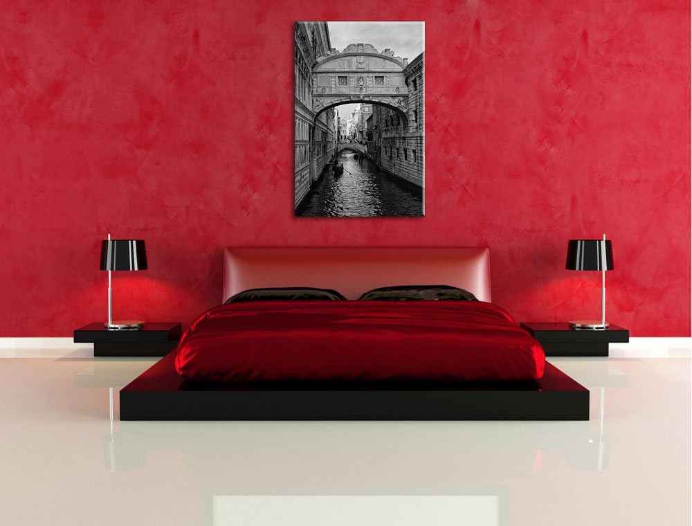 Romantischer Kanal in Venedig Format: 100x70 auf Leinwand, XXL riesige Bilder fertig gerahmt mit Kei