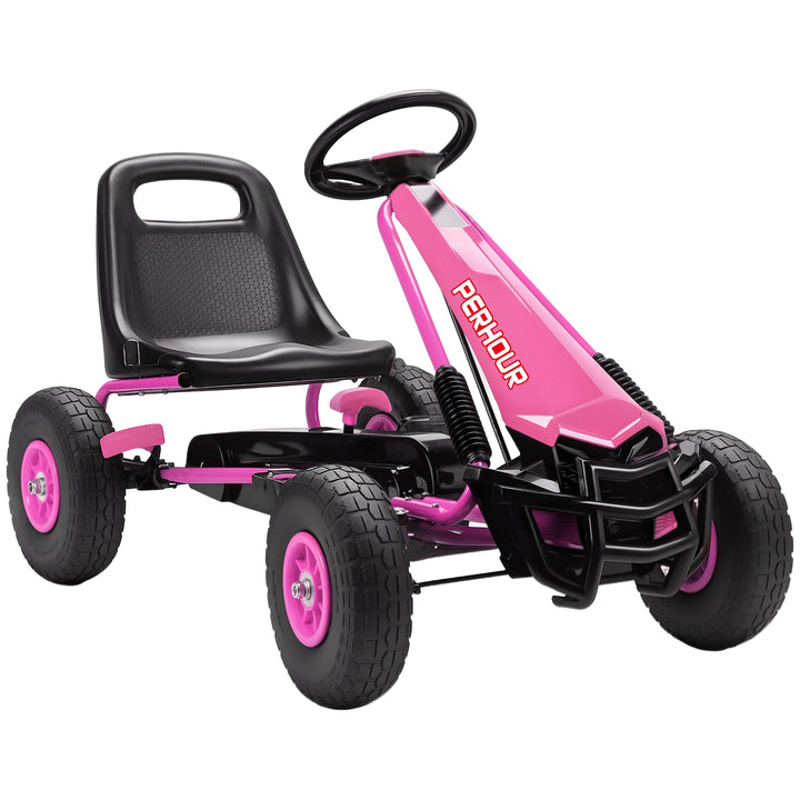 AIYAPLAY Gokart, Tretauto mit Handbremse, verstellbarem Sitz, Vor- und Rückwärtsgang, Pedalantrieb,