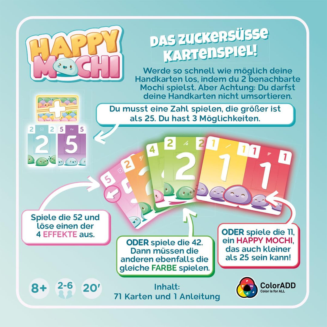 Zygomatic, Happy Mochi, Deutsch, Familienspiel, Kartenspiel, 2-6 Spieler, ab 8+ Jahren, 20 Minuten