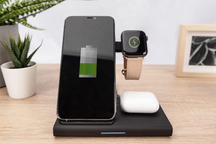 DIGITUS 3 in 1 Ladestation, Wireless für Apple iWatch, Airpods, iPhone, 3 in 1 Ladestation