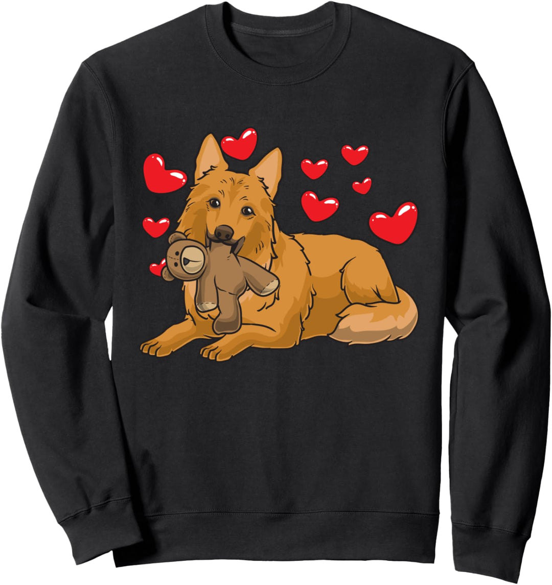 Harzer Fuchs Hund mit Plüschtier und vielen Herzen Sweatshirt