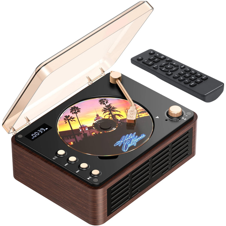 POFOTO Tragbarer CD-Player mit Bluetooth 5.3, langlebigem Akku, LCD-Display, unterstützt USB/AUX/Rad
