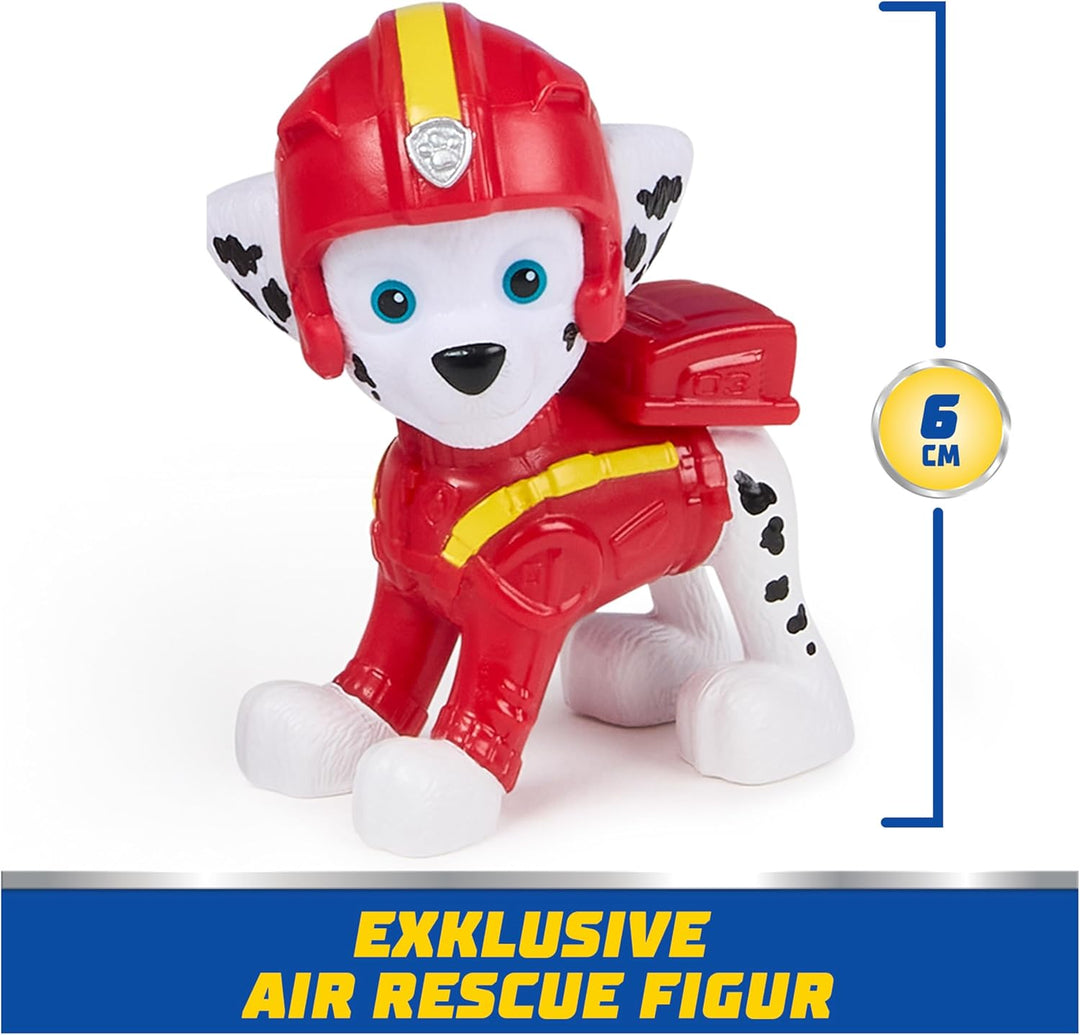 PAW PATROL Air Rescue - Marshalls Feuerwehrflugzeug mit Geschoss-Abwurf und Marshall Spielfigur (Bas