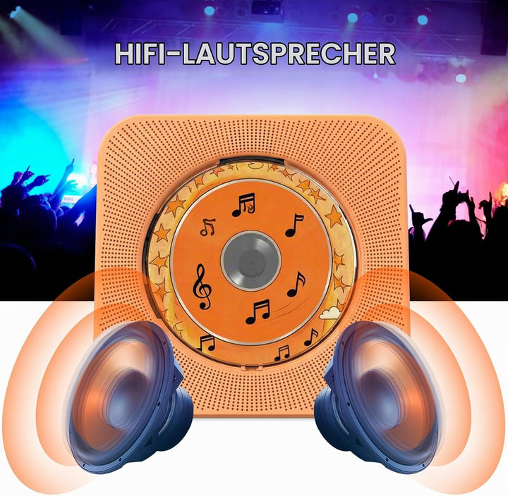 CD Player mit Lautsprecher CD-Player Bluetooth 5.0 mit Fernbedienung Staubschutzhülle Bildschirm FM-