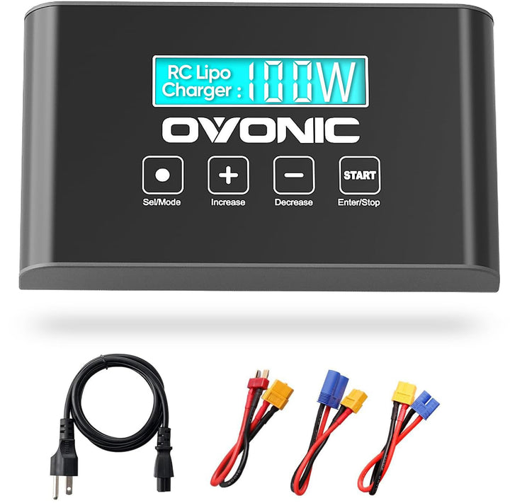 OVONIC Mate1 RC Akku Ladegerät 100W 10A Smart RC ladegerät mit XT60 Balance Ladegerät Kompatibel für