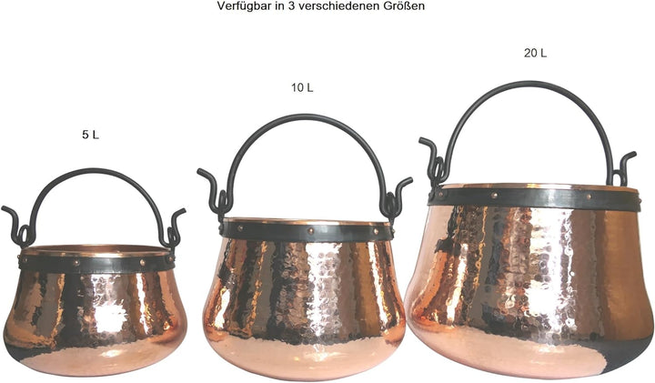 Dr. Richter® Kupferkessel 20L mit schmiedeeisernem