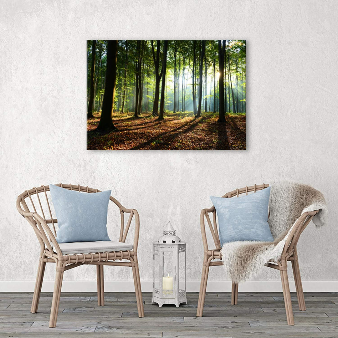 Feeby, Leinwandbild, Bilder, Wand Bild, Wandbilder, Kunstdruck 40x60cm, Wald, Baum, Landschaft, Natu
