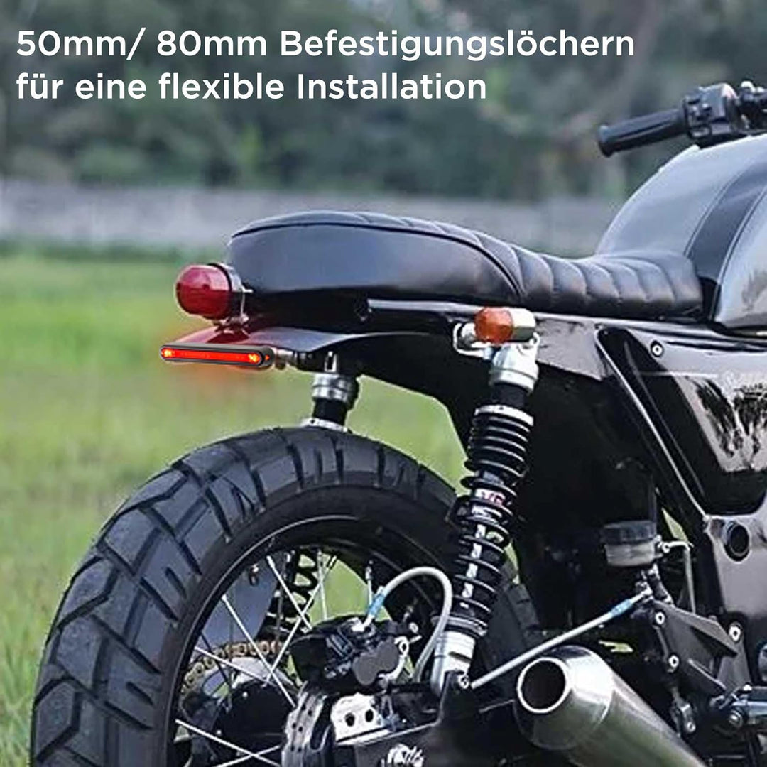 evermotor Motorrad Rücklicht LED, E24 E-geprüft für Motorräder, E-Bike Fahrrad, 6-58V, Rücklicht mit