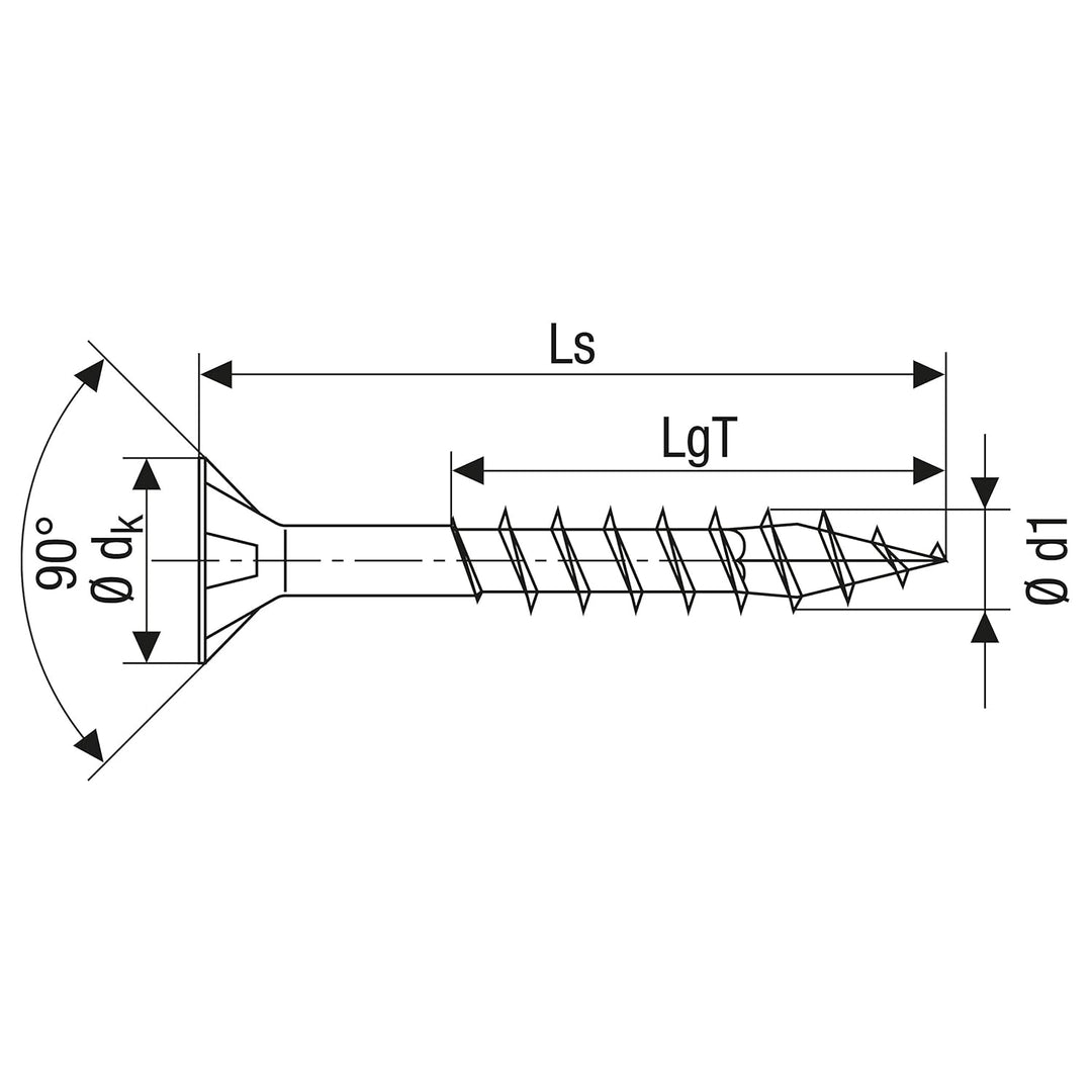 SPAX Universalschraube aus Edelstahl rostfrei A2, 6,0 x 100 mm, 100 Stück, T-STAR plus, Senkkopf, Te