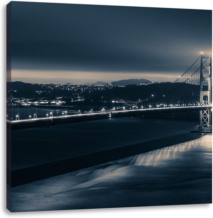 Pixxprint Golden Gate Bridge in New York als Leinwandbild/Grösse: 70x70 cm/Wandbild/Kunstdruck/ferti