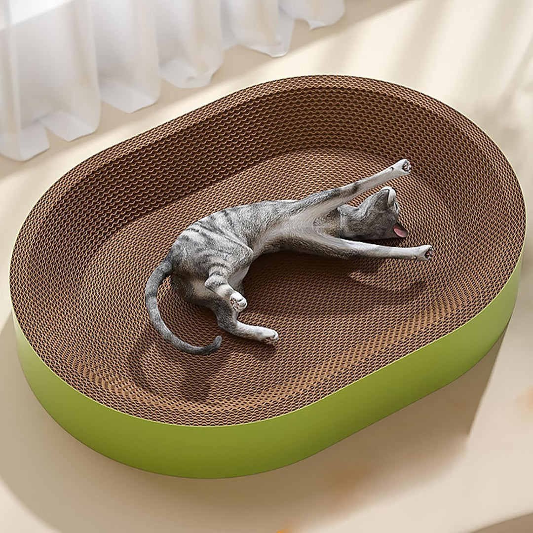 Katzenkratzerbrett, Oval Cat Scratch Bowl Bowl Nest, Katzenkarton Kratzer, Möbelschutzkrampfnest, Ca