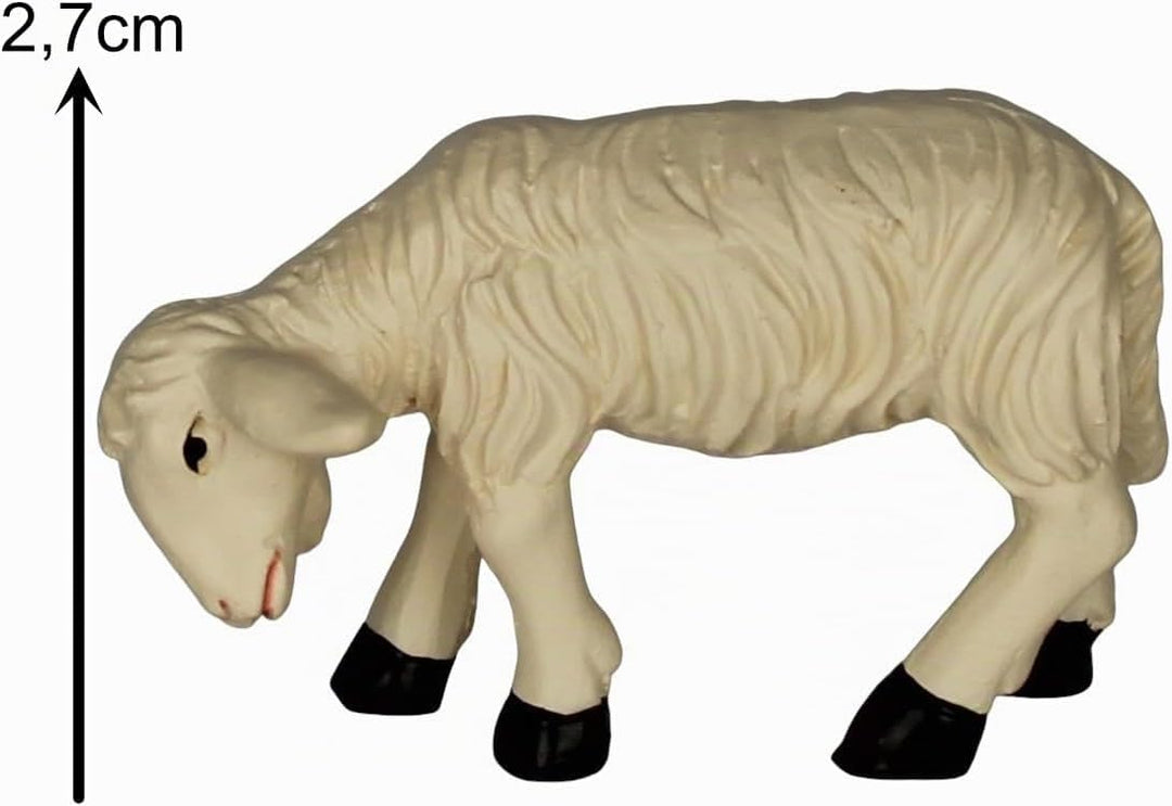 ZICOM Krippenzubehör Tiere Schafset ca. 4cm 6-TLG. Polyresin handbemalt