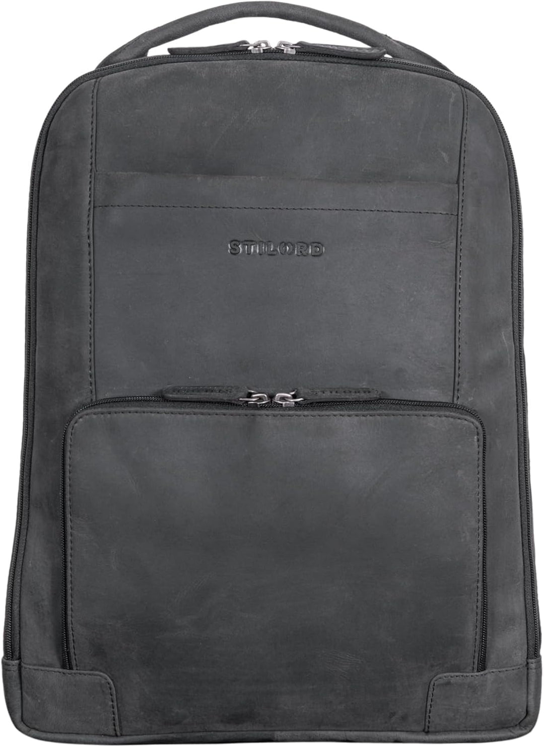 STILORD XL Herren-Businessrucksack aus Leder anthrazit - 15-17 Zoll grosser Arbeitsrucksack - Männer