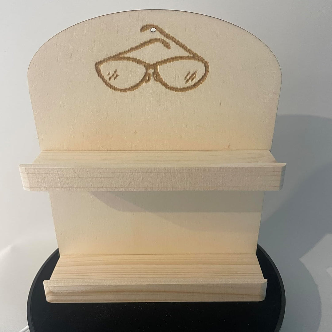 Brillenablage für Sauna, Holz Brillenregal mit Brillen-Symbol, Saunaraum Zubehör