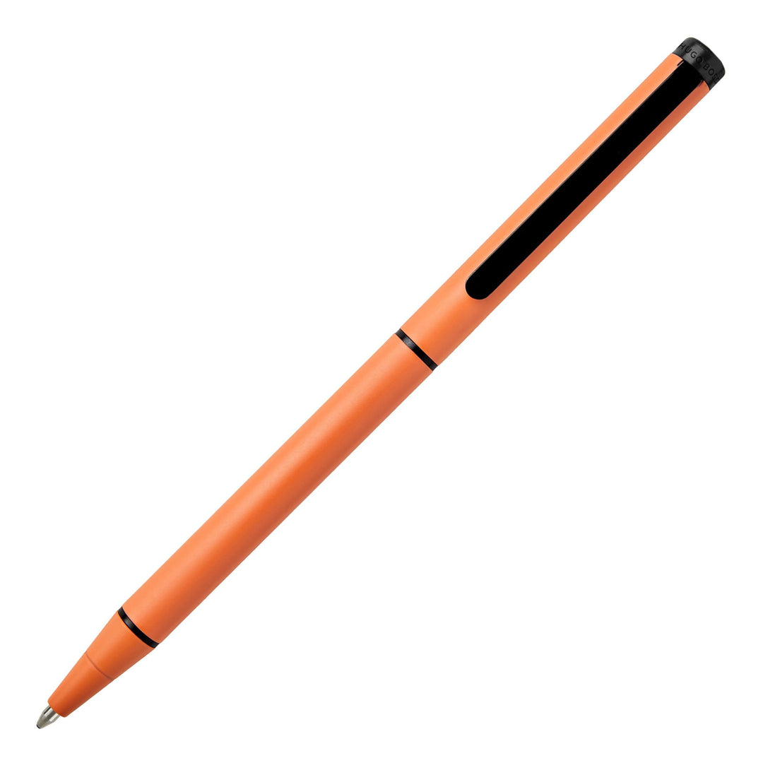 Hugo Boss Cloud Kugelschreiber aus Messing in der Farbe Papaya Orange Matt, Länge: 14cm, Minenfarbe: