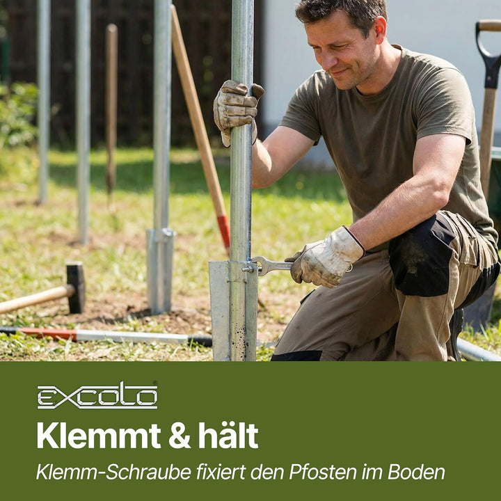 10 Stk 70mm Pfostenträger Einschlaghülse Bodenhülse kurz 600mm Holz-pfosten Zaun