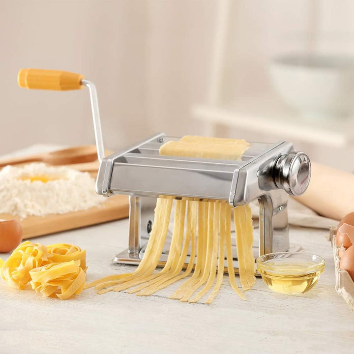 Nudelmaschine Manuell, Pastamaschine Pasta Maker Bandnudeln Maschine Nudelwalze Edelstahl Pasta Walz