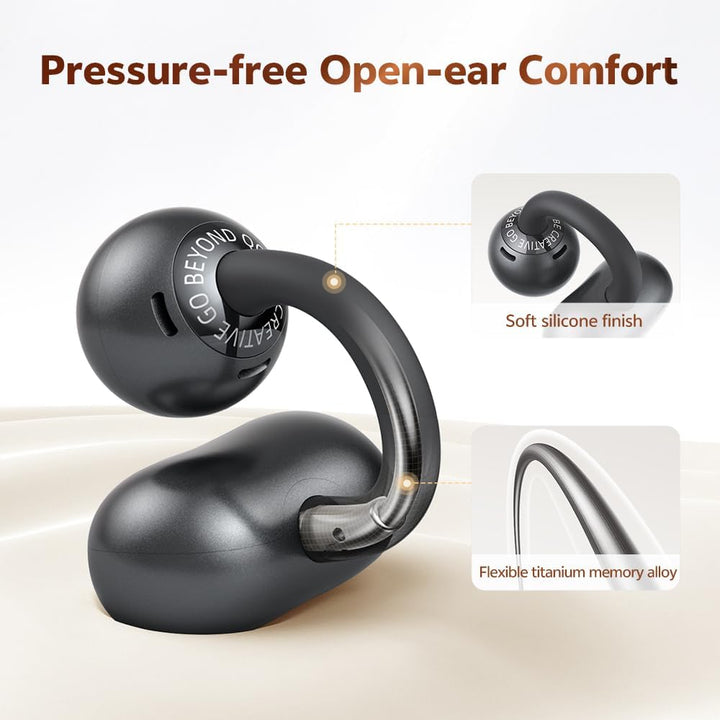 QCY Crossky C50 Open Ear Kopfhör,Clip on kopfhörer kabellos Bluetooth,Kraftvoller Bass,Geräuschunter