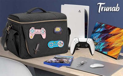 Trunab Gaming Console Tasche, Kompatibel mit PS5/PS4/Xbox One, Schützende Reisetasche für Controller
