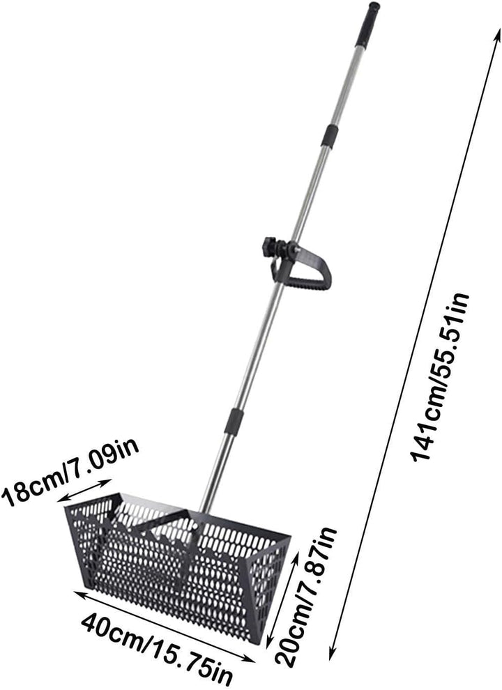 Sand Flohrechen Set, Edelstahl Strand Sandsieb mit 15,8 Zoll Haifischzahn, breiter Korb, Kohlenstoff