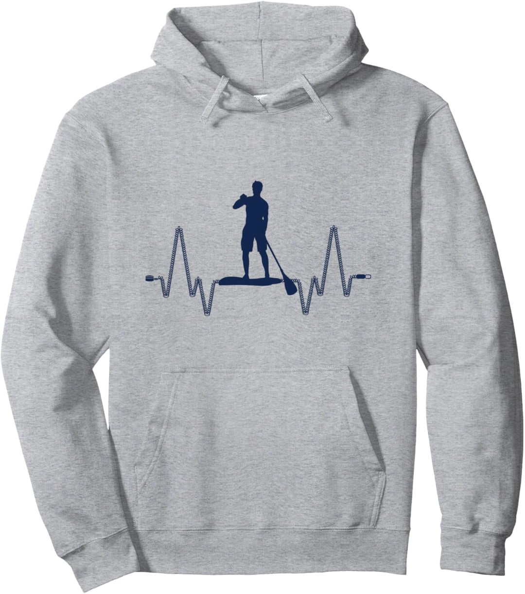 SUP Liebe Stand Up Paddler Wassersport Herzschlag MRT Pullover Hoodie