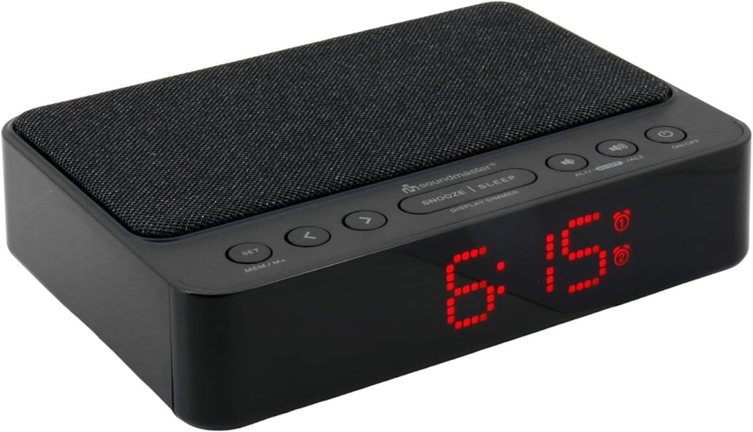 Soundmaster UR124SW Radiowecker mit kabelloser Ladestation, Wireless Charger iPhone/Samsung Galaxy,L