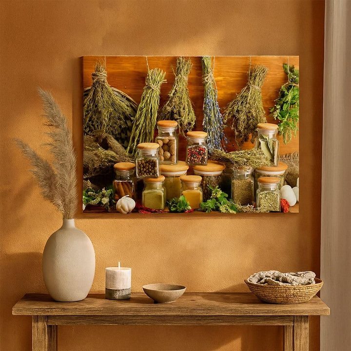 Bilder auf Leinwand 100x70cm Leinwandbild Aromatisch duft flasche kräuter Gross Wanddeko Bild Schlaf