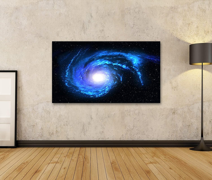 islandburner Bild auf Leinwand Sternspirale Weltraum Galaxie Universum Blau Stern Bilder Wandbilder