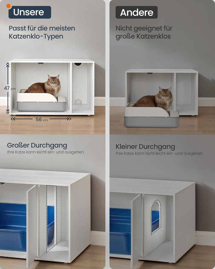 SONGMICS HOME Katzenklo-Schrank, Toolless-Technologie, Superschnelle werkzeuglose Montage, Katzensch