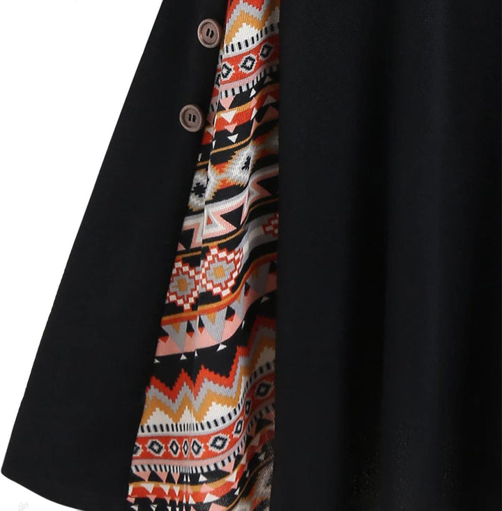 Weihnachten Schulterfrei Kleider für Damen Vintage Druck Patchwork A-Linie Kleid Lässig Locker Flies