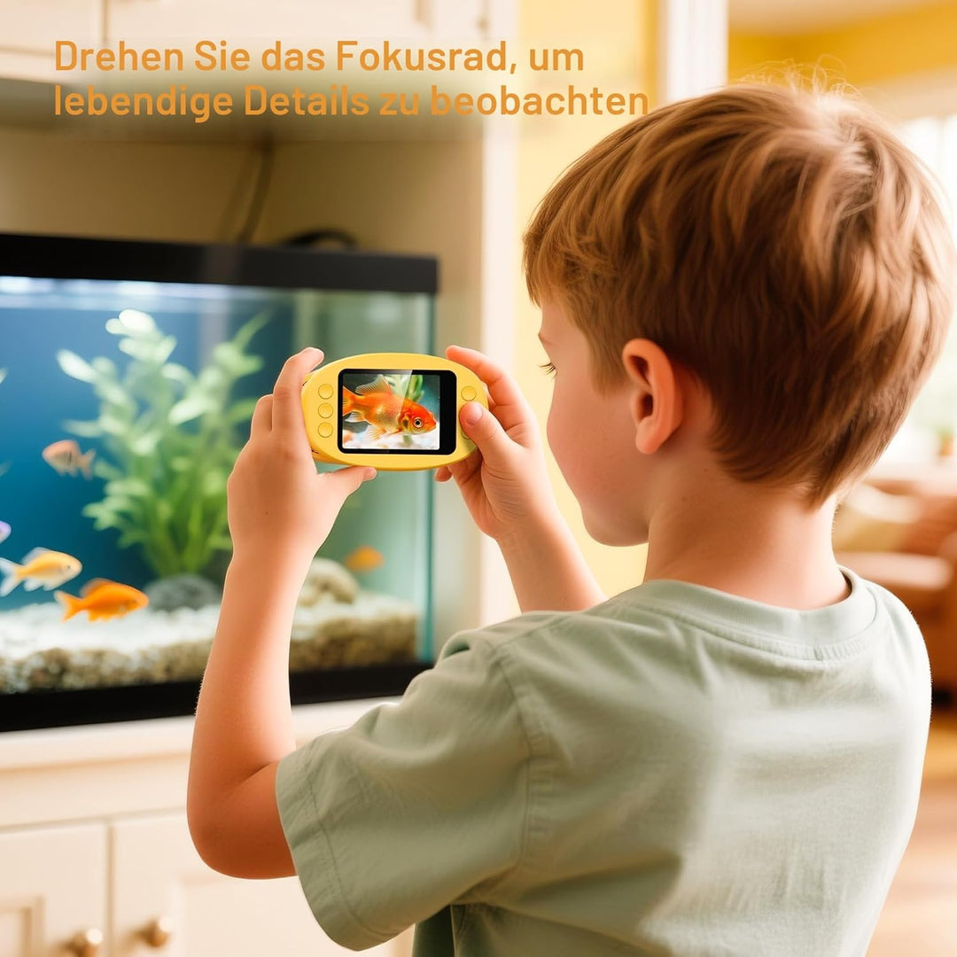 Mikroskop für Kinder, 1080P HD 2.0" Bildschirm Taschenmikroskop, Ashfly Handy Digital Microscope LED